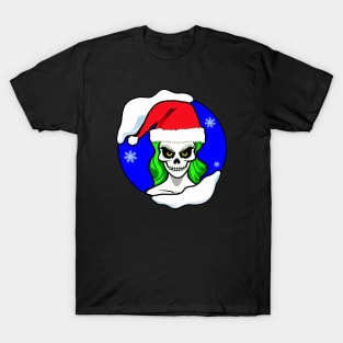 Christmas Skeleton Skull Girl T-Shirt